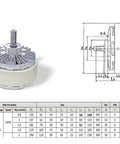 Heavy Duty Magnetic Particle Brake FZ12A-1 1.2 Kg 24V Industrial Drive Component with diagram and specifications