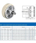 Heavy Duty Magnetic Particle Brake 20 Kg Load 24V Tension Controller FZ200A1 Style dimensions and specifications shown