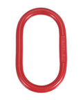 Oblong Master Link With Slip Hooks Hoist Ring For Lifting And Rigging, 3 Ton Grade 80 Alloy Steel Red Rigging Ring, front view