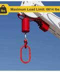 Oblong Master Link With Slip Hooks Hoist Ring For Lifting And Rigging, 3 Ton Grade 80 Alloy Steel Red Rigging Ring, 6,614 Lbs Capacity on crane