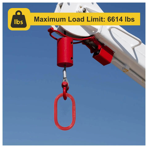 Oblong Master Link With Slip Hooks Hoist Ring For Lifting And Rigging, 3 Ton Grade 80 Alloy Steel Red Rigging Ring, 6,614 Lbs Capacity on crane