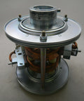 Front view of Heavy Duty Slip Ring Assembly Built To Last Self Contained Air Gap With Two Conductors 200 Amp Continuous Duty 600 Volt Rating 1.5 Inch Diameter 200 RPM Max 0.31 To 1 AWG Wire Size SR902.