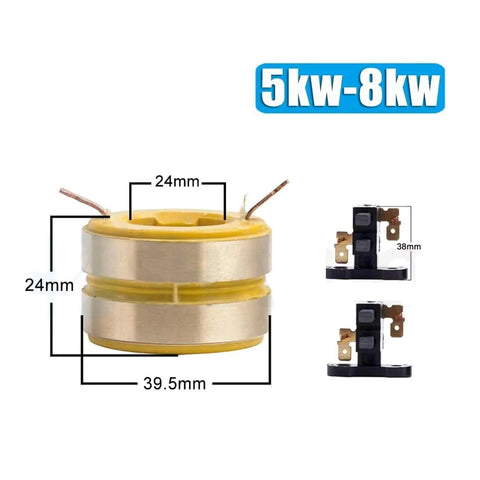 Pro Grade Heavy Duty Slip Ring Assembly For Generators Copper Ring Collector Ring Conductive Carbon Brush Holder for 5KW 8KW
