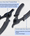 Pro Grade Snap Ring Pliers Set With Internal And External Circlip Pliers showcasing non-slip handle design and heat-treated steel construction