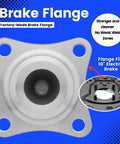 Close-up of Heavy Duty Trailer Spindle 84 With EZ Lube Weld On Brake Flange for 3500 lb axle, showing factory-made brake flange