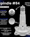 Heavy Duty Trailer Spindle 84 With EZ Lube Weld On Brake Flange for 3500 lb Axle shown with features and specifications.