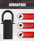 4-Piece 18,000-Lb Heavy-Duty Removable D Ring Stake Pocket Tie-Down Kit advantages with corrosion-resistant black powder coating