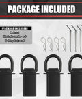 4-Piece 18,000-Lb Heavy-Duty Removable D Ring Stake Pocket Tie-Down Kit components displayed