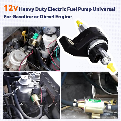 Beefy 12V Diesel Fuel Metering Pump With 150 L/H At 80 PSI, 8mm Inlet/Outlet, CNC Aluminum, installed in vehicle engine