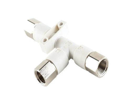 Pro Grade High Flow Tubular Vacuum Generator for Industrial Automation and Handling Equipment, shown at an angle.