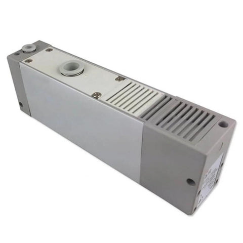 Side view of Beefed Up Multistage Venturi Vacuum Generator with Powerful Suction for large surfaces or porous materials.