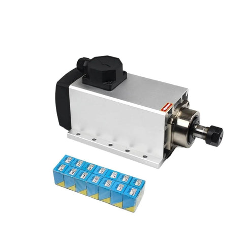 Beefy Air Cooled Spindle Motor 3KW ER20 With Ultra Low Runout 0.01mm Four Bearing High Precision Design Includes 4KW VFD CNC Kit