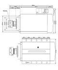Technical drawing of Beefy Air Cooled Spindle Motor 3KW ER20 With Ultra Low Runout 0.01mm, featuring precise measurements and dimensions.