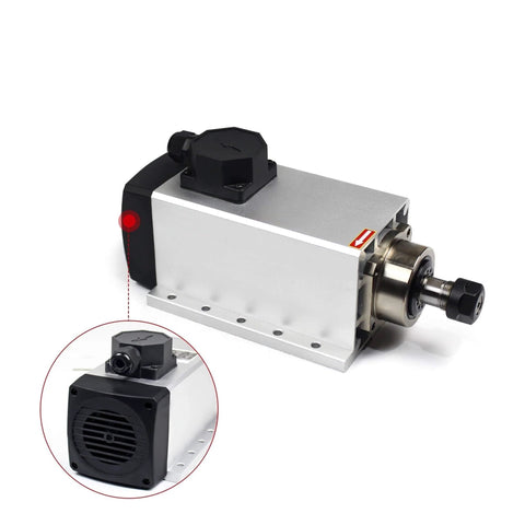 Beefy Air Cooled Spindle Motor 3KW ER20 With Ultra Low Runout 0.01mm Four Bearing High Precision Design front view