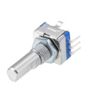 Close-up of a 360 Degree Rotary Encoder With Switch EC11 Digital Potentiometer Module, 5 Pins, 20mm D Shaft, DIY Friendly