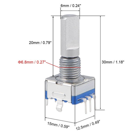 360 Degree Rotary Encoder With Switch EC11 Digital Potentiometer Module, 5 Pins, 20mm D Shaft dimensions, DIY Friendly.