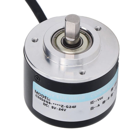 Two-Phase Incremental Rotary Encoder With 1200/2000PR, DC 5V-24V, 50mm OD, PNP output for precision automation applications