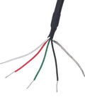 Wires of Two-Phase Incremental Rotary Encoder With 1200/2000PR, DC 5V-24V, 50mm OD, PNP Output, showing detailed cable connections