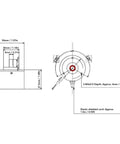 Technical schematic of Two-Phase Incremental Rotary Encoder With 1200/2000PR, showing dimensions and connector details.