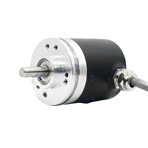 Front view of Rotary Encoder EI40A6-C4AR-2000 With 360, 600, 1000, 1024, And 2500 PPR, a high-resolution industrial encoder.