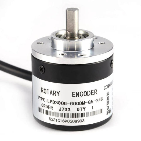 600PPR Photoelectric Incremental Rotary Encoder With 5V To 24V Wide Voltage AB Two Phase 6mm Shaft High Resolution Magnetoelectric Sensor