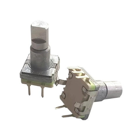 Rotary Encoder With Push Switch, Self Spring Return, 5pin Plug In Type, 15mm Half Shaft for Arduino and Microcontroller Projects