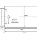 Technical drawing of CNC Milling Spindle 1.5kW ER16 Water Cooled 0-24000 RPM 400Hz High Speed Spindle, dimensions and specifications detailed.