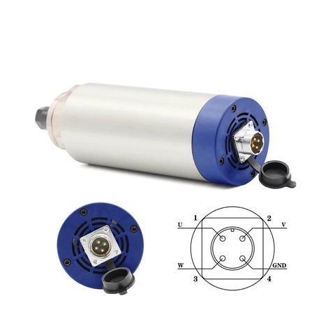 CNC Milling Spindle 1.5kW ER16 Water Cooled 0-24000 RPM 400Hz High Speed Spindle With 4 Bearings 0.01mm Runout 380V