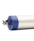 Beefed Up 1.5kW ER11 CNC Spindle, Air Cooled, 24,000 RPM, 65x204mm Shaft, side view showing connection port and blue end cap