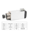 2.2kW ER25 CNC Spindle with 18000 RPM and 300 Hz, air cooled, four ceramic ball bearings, square mount, side view