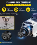2.2KW CNC Spindle Motor With ER20 Collet Square Air Cooled High Speed CNC Router Spindle Four Bearing Upgrade