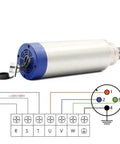 Air Cooling Spindle Motor 2.2kW ER20, 80mm Body, with wiring diagram, 400Hz, for CNC engraving and milling, 220V heavy-duty tool.