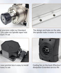 Powerful 4.5 KW Air Cooled Spindle Motor For CNC Router Milling And Engraving 18000 RPM ER32 Four Bearings Detail View