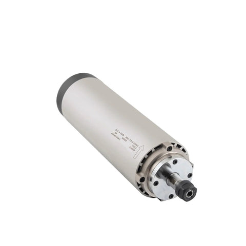 Front view of 65mm 800W Four Bearing High Speed Electric Spindle Motor for CNC Machines Air Cooled with Live Spindle and Axial Preload
