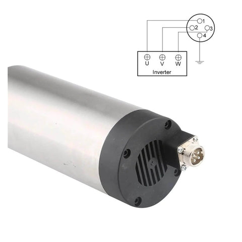 High Speed CNC Spindle Motor Air Cooled 800W 1.5KW 2.2KW With Four Bearings 220V Live Spindle Axial Preload