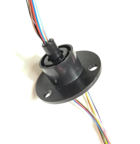 High Speed Ball Conductive Slip Ring 12 Wire 2A Collector Ring for rotating joints, black rotary connector with multicolored wires
