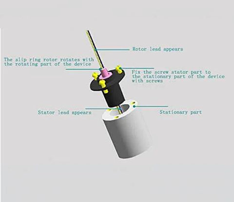 Diagram of High Speed Ball Conductive Slip Ring 12 Wire 2A Collector Ring For Rotating Joints with labeled components