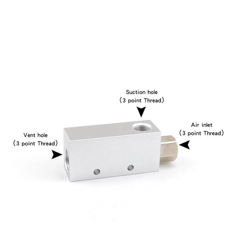 High-Suction Vacuum System with precise negative pressure control, featuring suction hole, vent hole, and air inlet for air ejector.