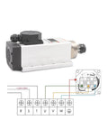 Beefed Up 2.2kW ER20 Air Cooled Spindle Kit With Flange, wiring diagram, 0.01mm accuracy, shown with electrical connections