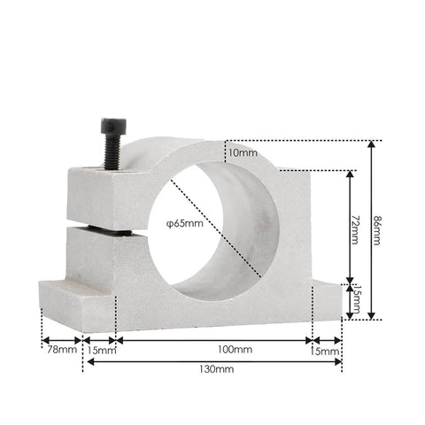 65mm bracket for Beefy 220V 1.5kW ER11 Air Cooled Spindle CNC Router Motor