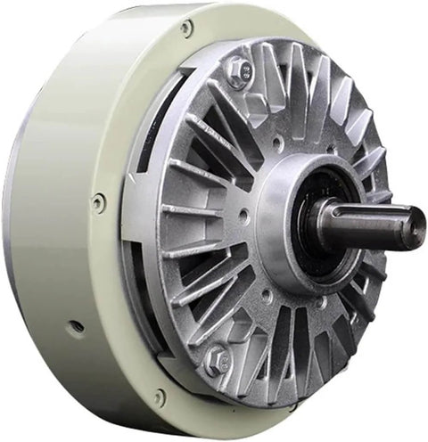 Front view of One Shaft Magnetic Powder Brake with 6 Nm Torque Heavy Duty Shaft Type Tension Controller for Precision Load Control