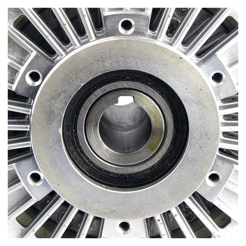 Front view of Low Current High Torque Magnetic Powder Clutch And Brake System For Slitting And Cutting Machines, hollow spindle design.
