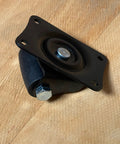 1-inch swivel caster with square 4-hole mounting plate and black nylon wheel