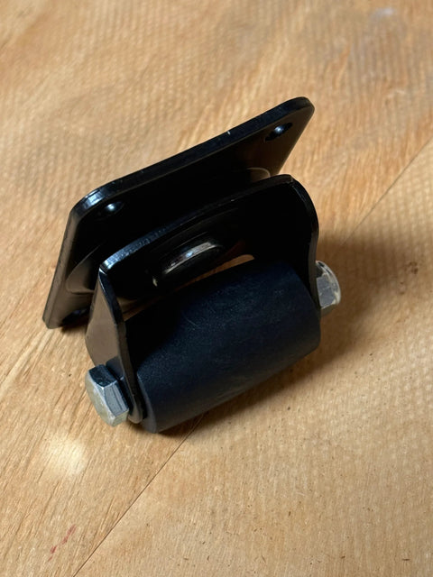 1-inch swivel caster with mounting plate; black nylon wheel and steel bolt hardware