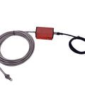 Two Millimeter Eddy Current Displacement Sensor IP67 Non Contact Type, stainless steel body with cables, for industrial use.