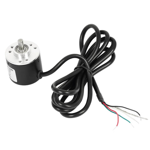 Pro-Grade Incremental Optical Rotary Encoder For Arduino 5-24V with 6mm shaft, quadrature AB 2-phase output, black cable