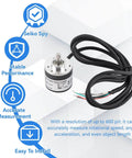 Pro-Grade 600P Incremental Rotary Encoder With AB Two-Phase Output For Precise Rotational Speed Measurement, 5 To 24V DC Supply, 6mm Shaft