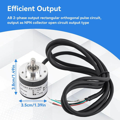 Pro-Grade 600P Incremental Rotary Encoder With AB Two-Phase Output, 6mm Shaft, High Resolution, 5 To 24V DC Supply
