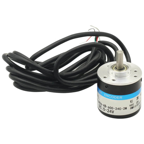 Product image showing Incremental Rotary Encoder Pro Grade 600PPR AB Two Phase Output NPN Optical Encoder DC 5 To 24V