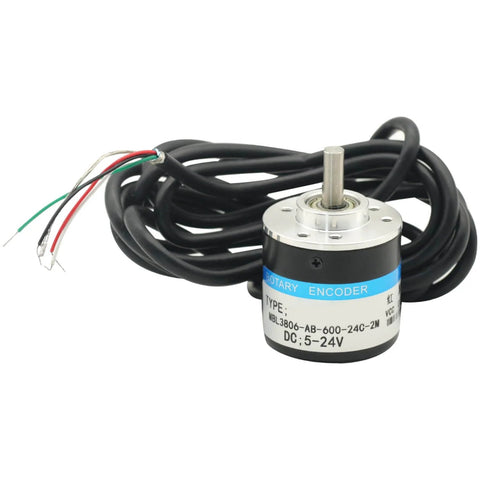 Incremental Rotary Encoder Pro Grade 600PPR AB Two Phase Output NPN Optical Encoder DC 5 To 24V with cables